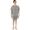 Fruit of the Loom Men’s 360 Stretch Short Sleeve Shirt and Shorts Pajama Sleep Set(Grey Heather)