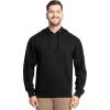 Fruit of the Loom Men’s Eversoft Fleece Pullover Hooded Sweatshirt, Moisture Wicking & Breathable(Black Pullover)
