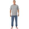 Fruit of the Loom Men’s French Terry Top and Jogger Sleep Pajama Set(Heather Grey/Blue)