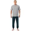 Fruit of the Loom Men’s French Terry Top and Jogger Sleep Pajama Set(Heather Grey/Green)