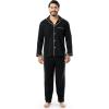 Fruit of the Loom Men’s Jersey Knit Pajama Sleep Set(Black)