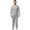 Fruit of the Loom Men’s Jersey Knit Pajama Sleep Set(Grey)
