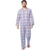 Fruit of the Loom Men’s Long Sleeve Broadcloth Pajama Set(Ivory/Blue/Red Plaid)