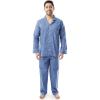 Fruit of the Loom Men’s Long Sleeve Broadcloth Pajama Set(Medium Blue)