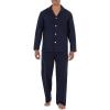 Fruit of the Loom Men’s Long Sleeve Broadcloth Pajama Set(Navy)
