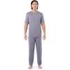 Fruit of the Loom mens Stretch Mesh Jersey Top and Pant Sleep Pajama Set(Grey Heather)