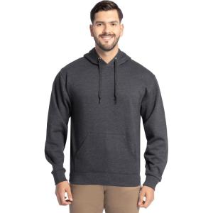 Fruit of the Loom Men’s Eversoft Fleece Pullover Hooded Sweatshirt, Moisture Wicking & Breathable(Black Heather Pullover)