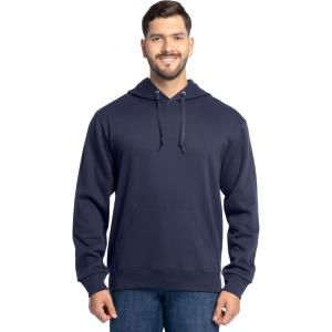 Fruit of the Loom Men’s Eversoft Fleece Pullover Hooded Sweatshirt, Moisture Wicking & Breathable(Navy Pullover)
