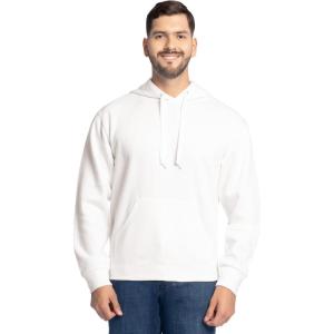 Fruit of the Loom Men’s Eversoft Fleece Pullover Hooded Sweatshirt, Moisture Wicking & Breathable(White Pullover)