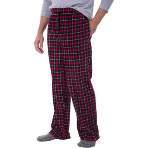 Fruit of the Loom Men’s Soft Flannel Pajama Lounge Sleep Pant(Red/Black Plaid)