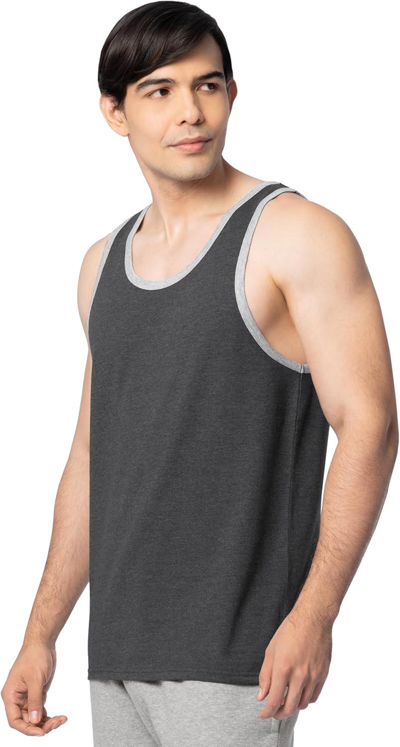 image:imageFruit of The Loom Mens Eversoft Cotton Sleeveless T Shirts Breathable amp Moisture Wicking with Odor Control Sizes S4XBlack Heather