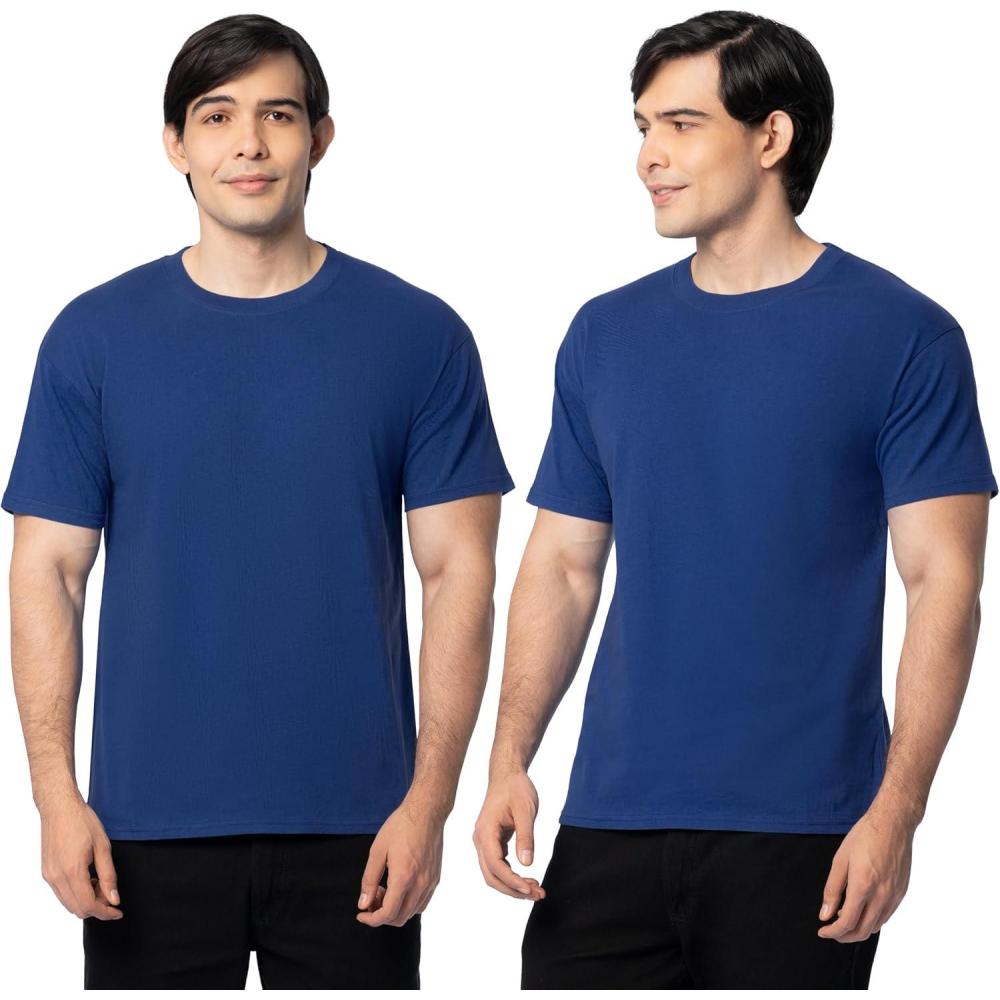 image:imageFruit of The Loom Mens Eversoft Cotton T Shirts Breathable amp Moisture Wicking with Odor Control Sizes S4x2 Pack Blue