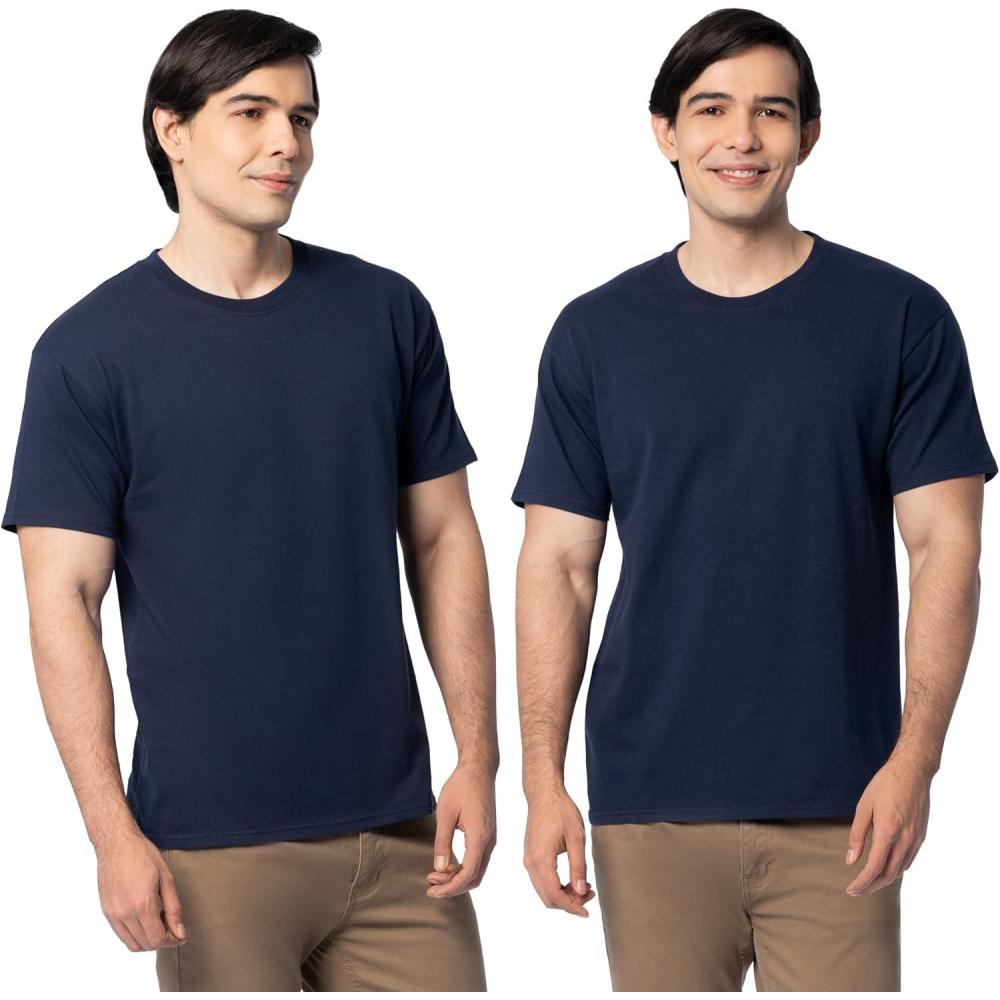 image:imageFruit of The Loom Mens Eversoft Cotton T Shirts Breathable amp Moisture Wicking with Odor Control Sizes S4x2 Pack Navy