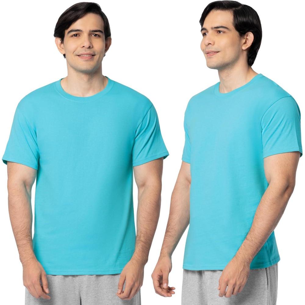 image:imageFruit of The Loom Mens Eversoft Cotton T Shirts Breathable amp Moisture Wicking with Odor Control Sizes S4x2 Pack Scuba Blue
