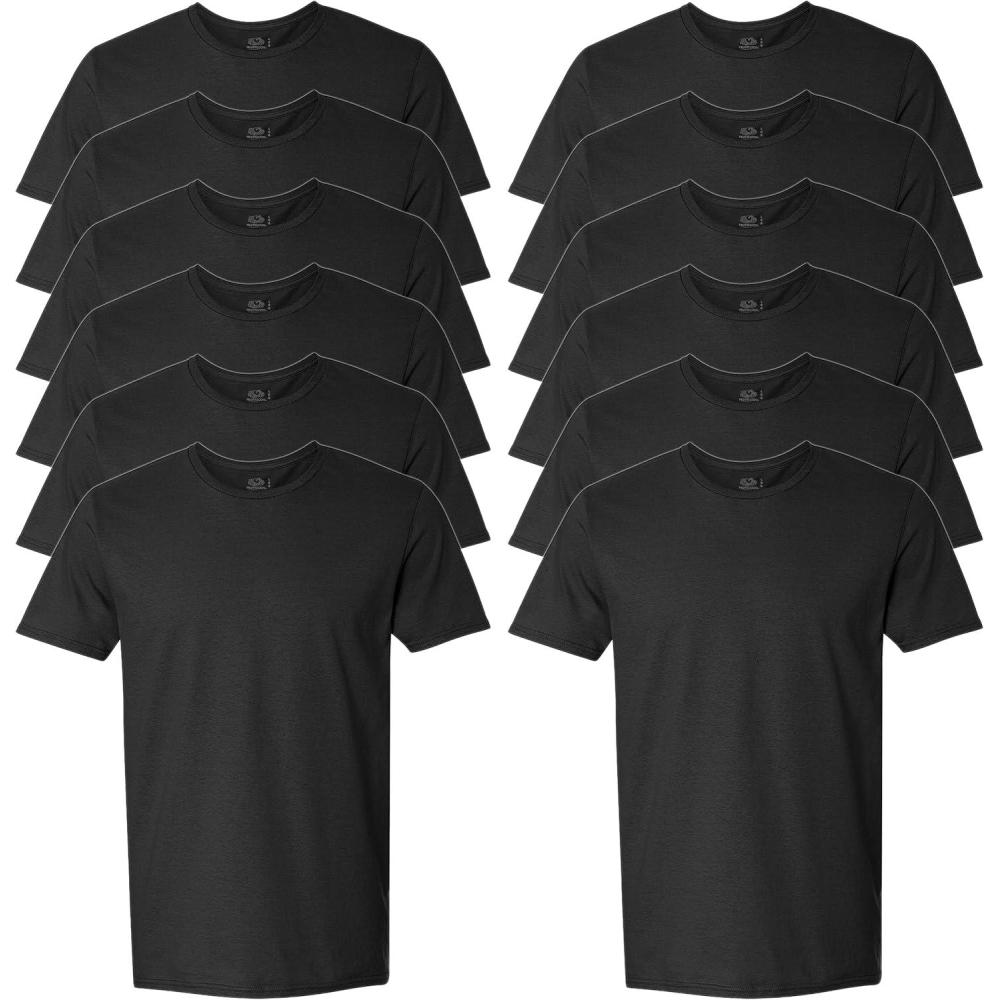 image:imageFruit of The Loom Mens Eversoft Cotton T Shirts Breathable amp Moisture Wicking with Odor Control Sizes S4xCrew 12 Pack Black