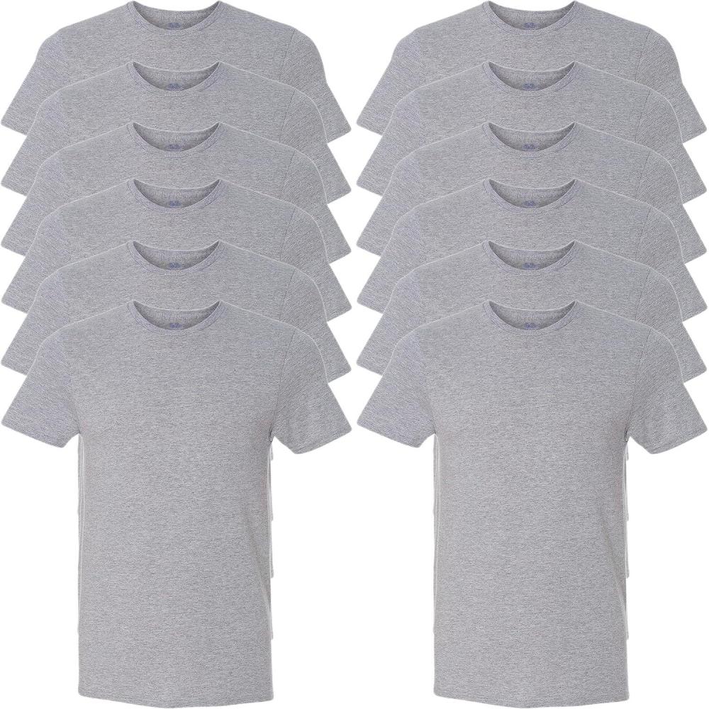image:imageFruit of The Loom Mens Eversoft Cotton T Shirts Breathable amp Moisture Wicking with Odor Control Sizes S4xCrew 12 Pack Grey Heather