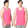 Fruit of The Loom Men’s Eversoft Cotton Sleeveless T Shirts, Breathable & Moisture Wicking with Odor Control, Sizes S-4X(Neon Pink)