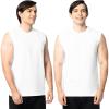 Fruit of The Loom Men’s Eversoft Cotton Sleeveless T Shirts, Breathable & Moisture Wicking with Odor Control, Sizes S-4X(White)