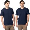 Fruit of The Loom Men’s Eversoft Cotton T Shirts, Breathable & Moisture Wicking with Odor Control, Sizes S-4x(2 Pack Navy)
