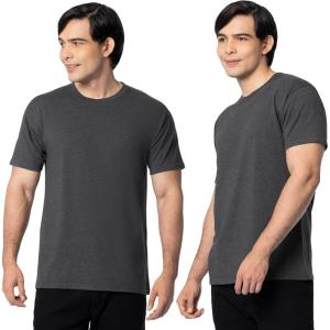 Fruit of The Loom Men’s Eversoft Cotton T Shirts, Breathable & Moisture Wicking with Odor Control, Sizes S-4x(2 Pack Black Heather)