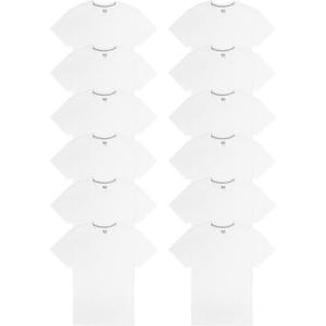 Fruit of The Loom Men’s Eversoft Cotton T Shirts, Breathable & Moisture Wicking with Odor Control, Sizes S-4x(Crew – 12 Pack – White)
