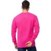 Fruit of The Loom Men’s Eversoft Cotton Long Sleeve T Shirts, Breathable & Moisture Wicking with Odor Control(Long Sleeve – Cyber Pink)