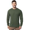 Fruit of The Loom Men’s Eversoft Cotton Long Sleeve T Shirts, Breathable & Moisture Wicking with Odor Control(Long Sleeve – Military Green)