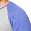 Fruit of The Loom Men’s Raglan 3/4 Sleeve Colorblock T-Shirt(Light Grey Heather/Baja Blue)