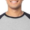 Fruit of The Loom Men’s Raglan 3/4 Sleeve Colorblock T-Shirt(Light Grey Heather/Black)