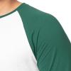 Fruit of The Loom Men’s Raglan 3/4 Sleeve Colorblock T-Shirt(White/Green)