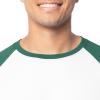 Fruit of The Loom Men’s Raglan 3/4 Sleeve Colorblock T-Shirt(White/Green)