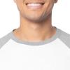 Fruit of The Loom Men’s Raglan 3/4 Sleeve Colorblock T-Shirt(White/Light Grey Heather)