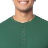 Fruit of The Loom Men’s Short Sleeve Henley T-Shirt(Antique Green)