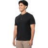 Fruit of The Loom Men’s Short Sleeve Henley T-Shirt(Black)