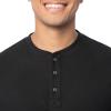 Fruit of The Loom Men’s Short Sleeve Henley T-Shirt(Black)