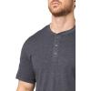 Fruit of The Loom Men’s Short Sleeve Henley T-Shirt(Black Heather)