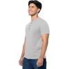 Fruit of The Loom Men’s Short Sleeve Henley T-Shirt(Light Grey Heather)