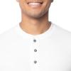 Fruit of The Loom Men’s Short Sleeve Henley T-Shirt(White)