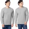 Fruit of The Loom Men’s Eversoft Cotton Long Sleeve T Shirts, Breathable & Moisture Wicking with Odor Control(Long Sleeve – Grey Heather)