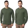 Fruit of The Loom Men’s Eversoft Cotton Long Sleeve T Shirts, Breathable & Moisture Wicking with Odor Control(Long Sleeve – Military Green)