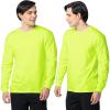 Fruit of The Loom Men’s Eversoft Cotton Long Sleeve T Shirts, Breathable & Moisture Wicking with Odor Control(Long Sleeve – Safety Green)