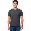 Fruit of The Loom Men’s Short Sleeve Henley T-Shirt(Black Heather)