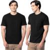 Fruit of the Loom Men’s Eversoft Cotton Short Sleeve Pocket T-Shirts, Breathable & Tag Free, 2-Pack(2 Pack – Black)
