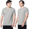 Fruit of the Loom Men’s Eversoft Cotton Short Sleeve Pocket T-Shirts, Breathable & Tag Free, 2-Pack(2 Pack – Grey Heather)
