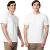 Fruit of the Loom Men’s Eversoft Cotton Short Sleeve Pocket T-Shirts, Breathable & Tag Free, 2-Pack(2 Pack – White)