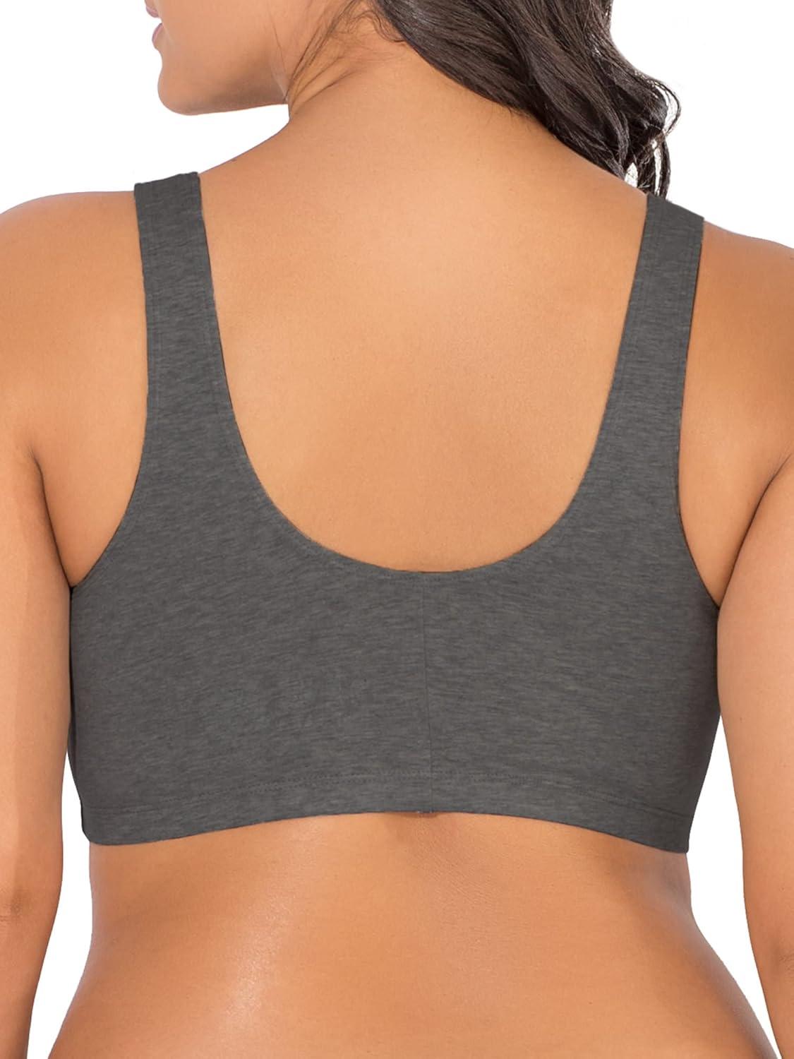 image:imageFruit of the Loom Womens MultiPack Front Close Sports BraBlushing RoseCharcoal Heather 2pack