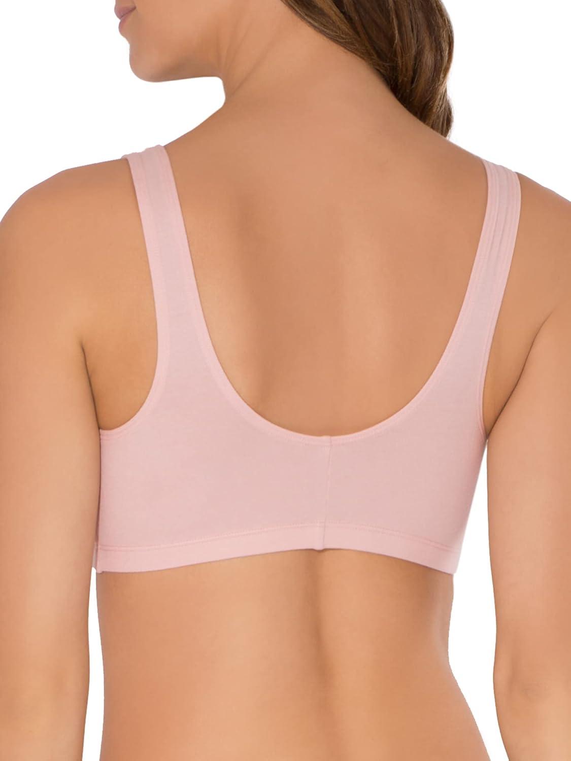 image:imageFruit of the Loom Womens MultiPack Front Close Sports BraBlushing RoseCharcoalWhite 3pack