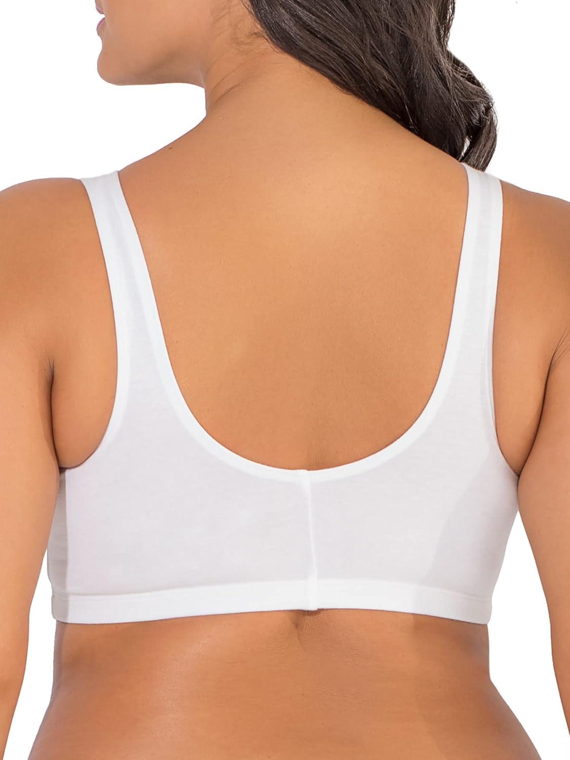 image:imageFruit of the Loom Womens MultiPack Front Close Sports BraHeather GreyWhite 2pack