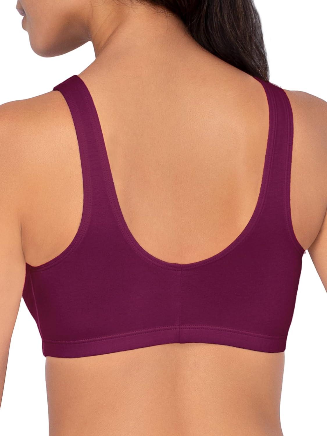 image:imageFruit of the Loom Womens MultiPack Front Close Sports BraLilac WhisperWhitePurple Velvet