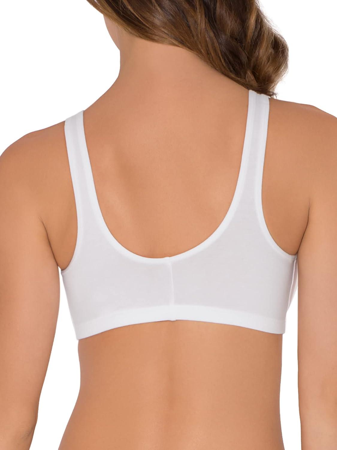 image:imageFruit of the Loom Womens MultiPack Front Close Sports BraWhiteBlushing Rose 2pack